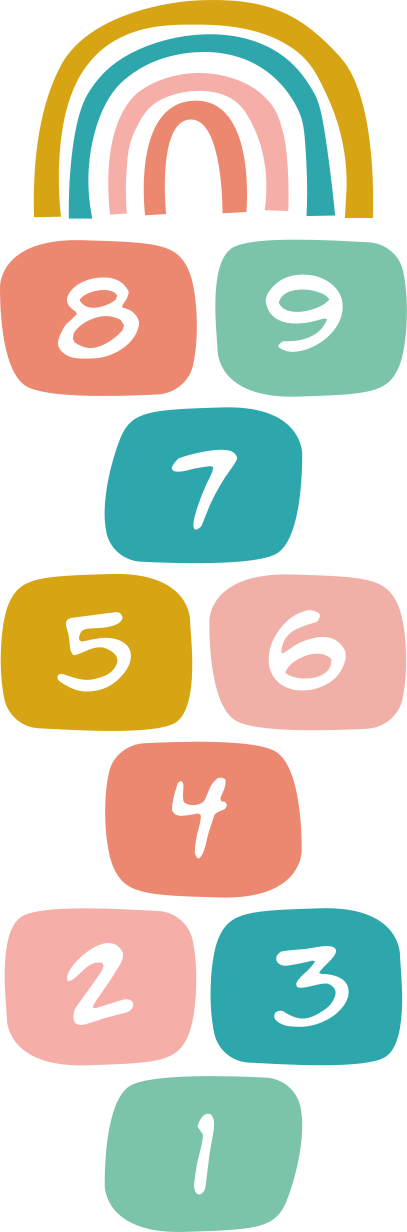 乙烯基地毯 儿童 跳房子彩虹款 - TenStickers