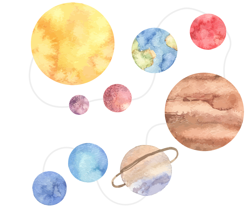 乙烯基地毯 儿童 太阳系地图 - TenStickers