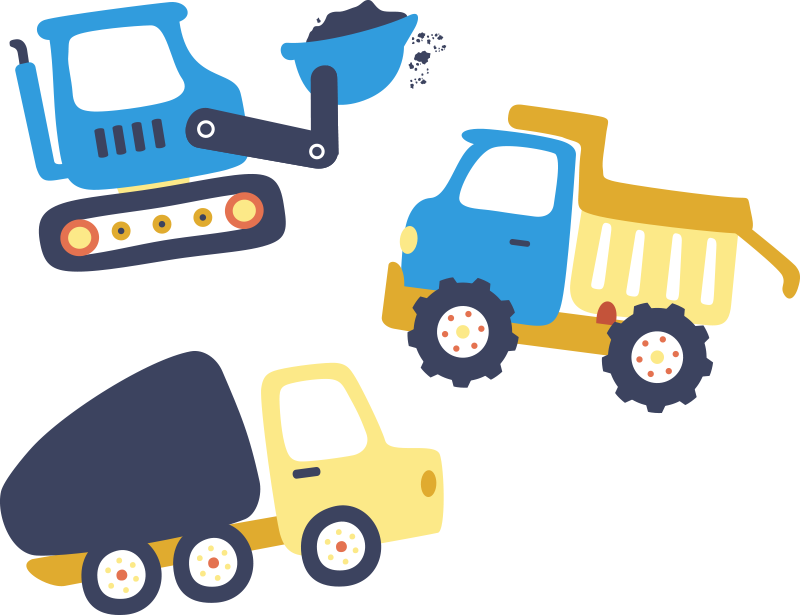 乙烯基地毯 儿童 挖掘机图案儿童 - TenStickers