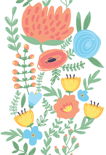 乙烯基地毯 儿童 花卉门贴胶 - TenStickers