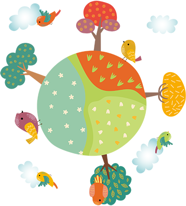 乙烯基地毯 儿童 动物圆形弹簧设计 - TenStickers