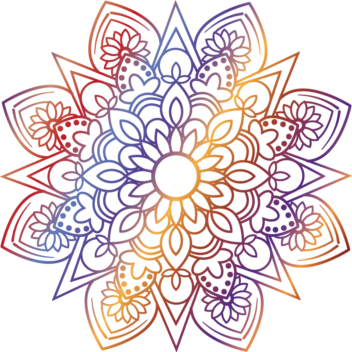 卧室乙烯基地毯生动火焰曼荼罗 - TenStickers