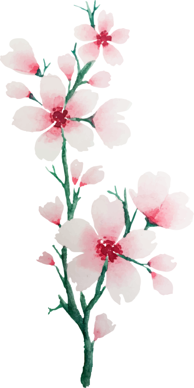 卧室乙烯基地毯可爱白花设计 - TenStickers