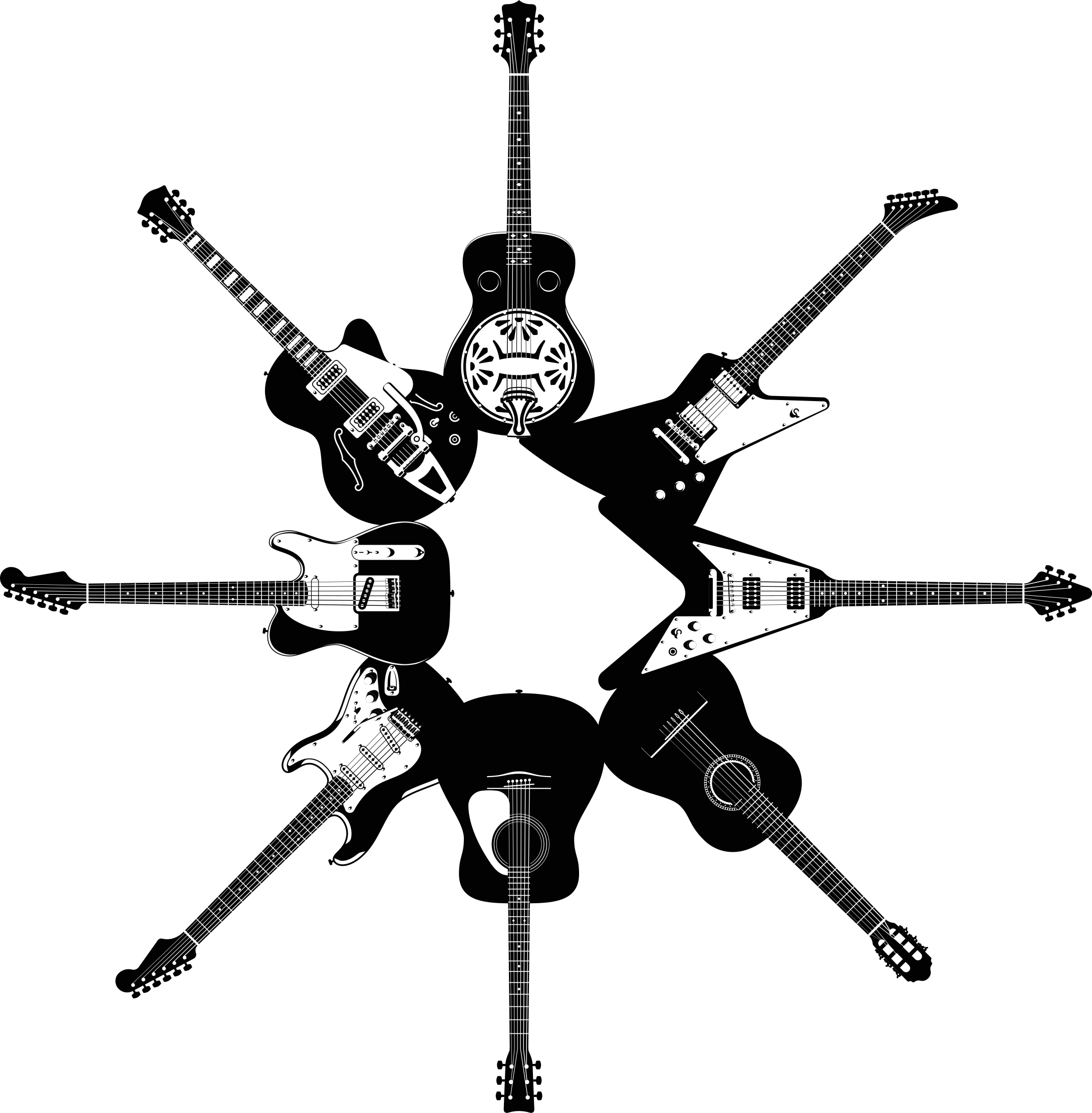 卧室乙烯基地毯环绕吉他 - TenStickers