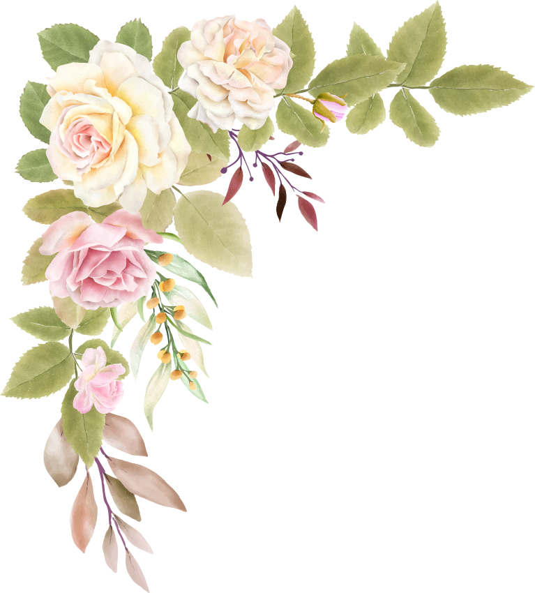 卧室乙烯基地毯粉白色玫瑰图案 - TenStickers