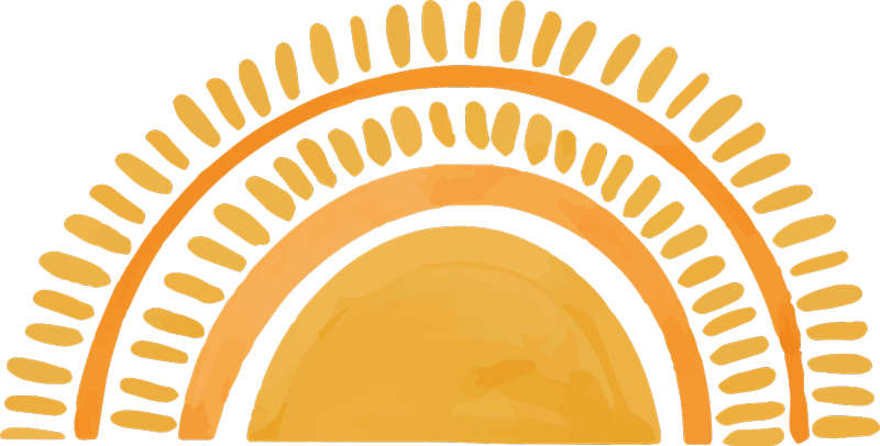 卧室乙烯基地毯，绘制的黄色太阳 - TenStickers