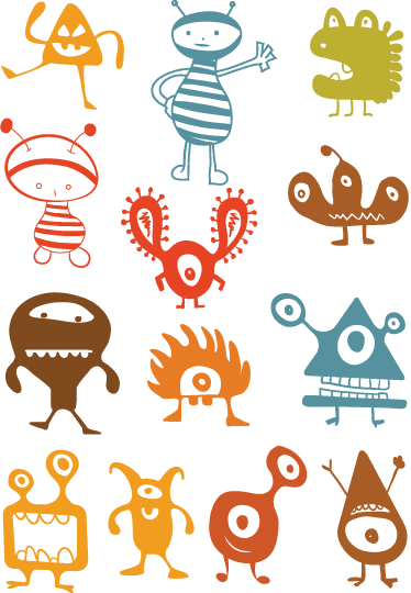 乙烯基地毯 儿童 彩色外星人 - TenStickers