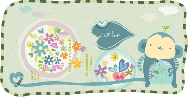 乙烯基地毯 儿童 装框猴子图案 - TenStickers