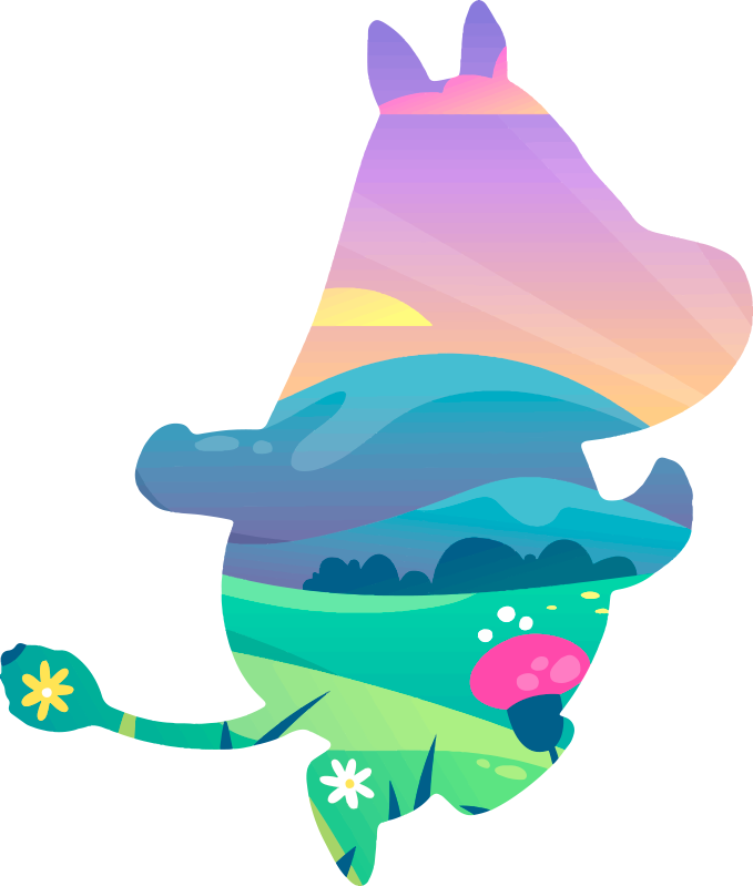 乙烯基地毯 儿童 穆明世界 - TenStickers