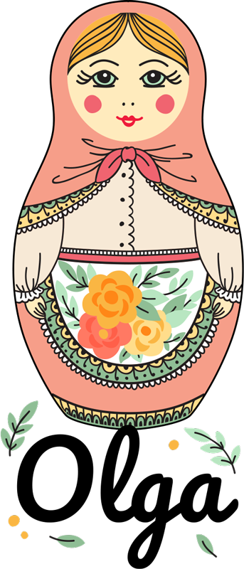 乙烯基地毯 儿童 马特里奥什卡定制名字 - TenStickers