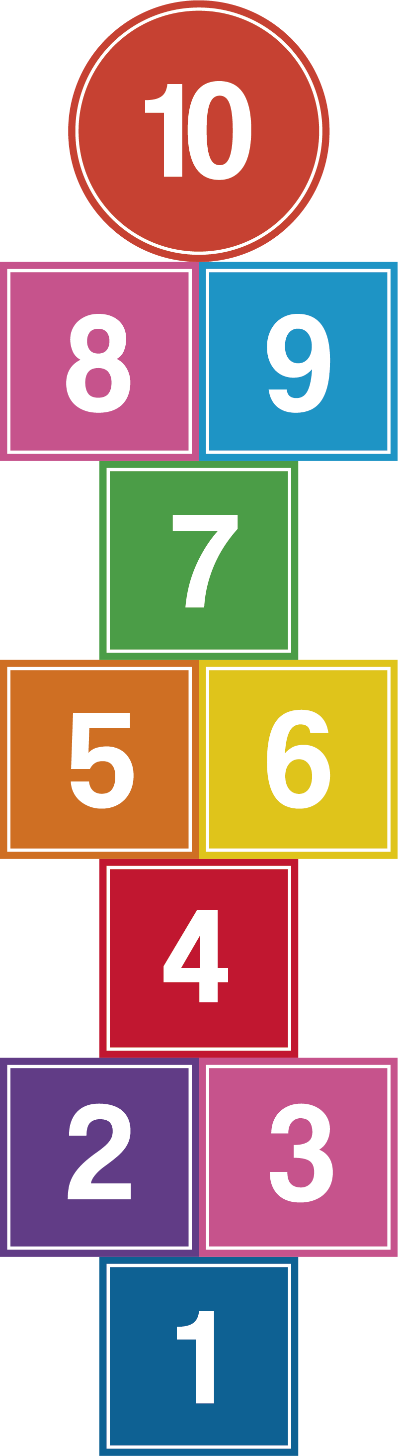 乙烯基地毯游戏彩色跳房子 - TenStickers