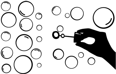 乙烯基地毯游戏装饰泡泡手型贴纸 - TenStickers