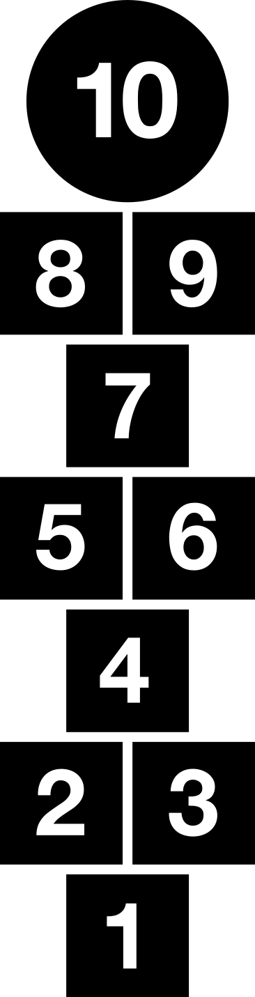 乙烯基地毯游戏跳房子方格 - TenStickers