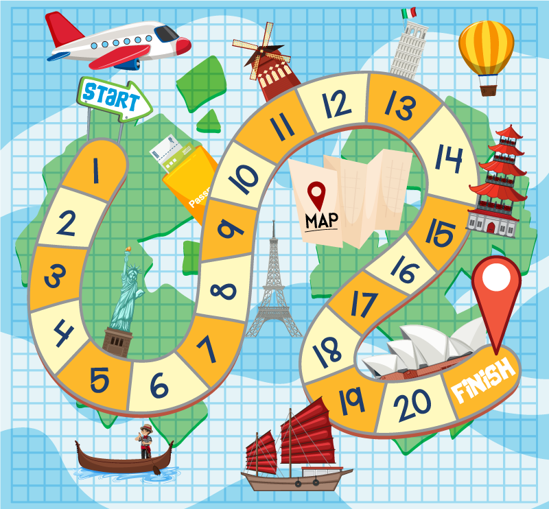 乙烯基地毯游戏板块地图 - TenStickers