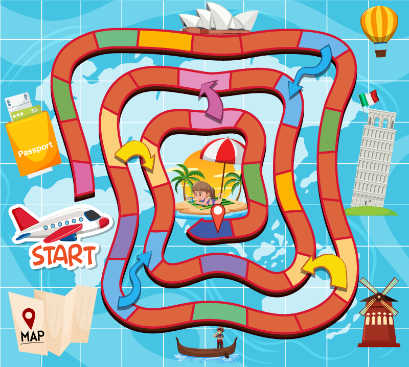 乙烯基地毯游戏适合旅行的桌面游戏 - TenStickers