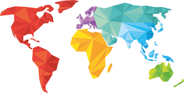 乙烯基地毯几何世界地图墙面贴纸 - TenStickers