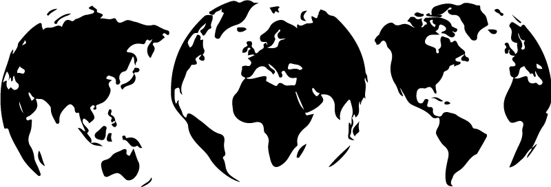 乙烯基地毯三幅各大洲的地球地图 - TenStickers