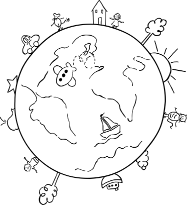 乙烯基地毯 儿童 世界旅行装饰地垫 - TenStickers