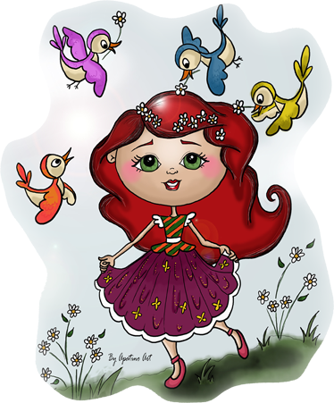 乙烯基地毯 儿童 乡间小女孩图案 - TenStickers