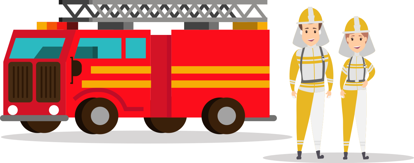 乙烯基地毯 儿童 消防员男女汽车 - TenStickers