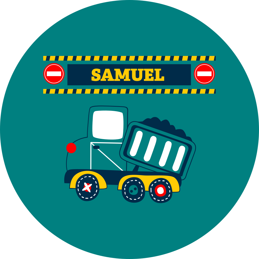 乙烯基地毯 儿童 个性化建筑卡车 - TenStickers