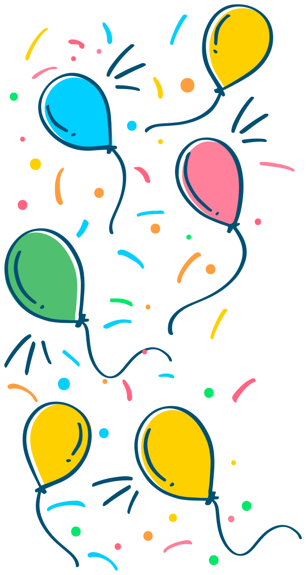 乙烯基地毯 儿童 彩色气球与五彩纸屑 - TenStickers