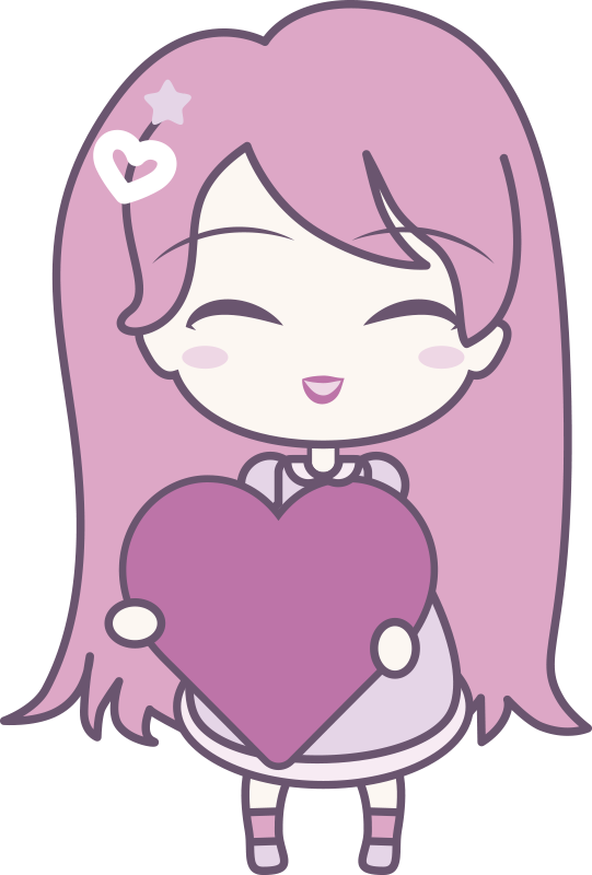 乙烯基地毯 儿童 动漫女孩传递爱 - TenStickers