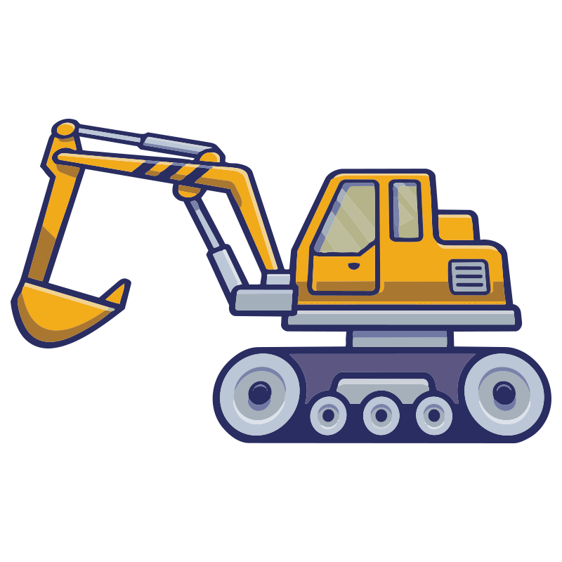 乙烯基地毯 儿童 挖掘机典型黄色设计 - TenStickers