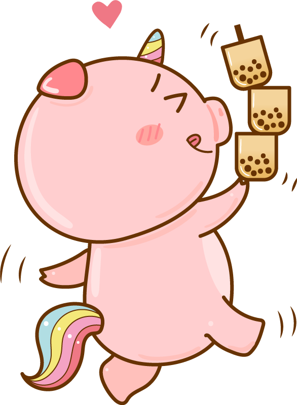 乙烯基地毯 儿童 卡通小猪独角兽 - TenStickers