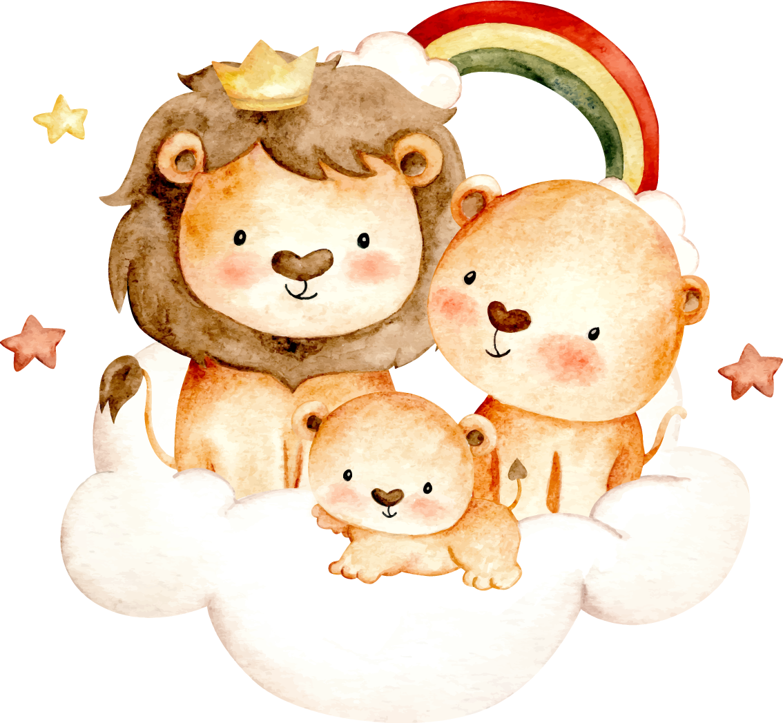 乙烯基地毯 儿童 可爱动物与星星云朵 - TenStickers