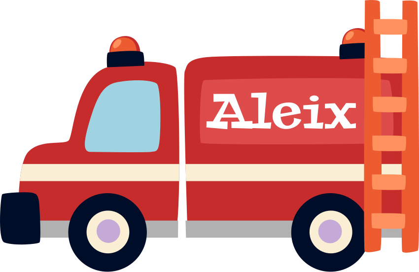 乙烯基地毯 儿童 彩色消防车 - TenStickers