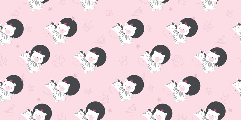 乙烯基地毯 儿童 小鹿与熊家具 - TenStickers