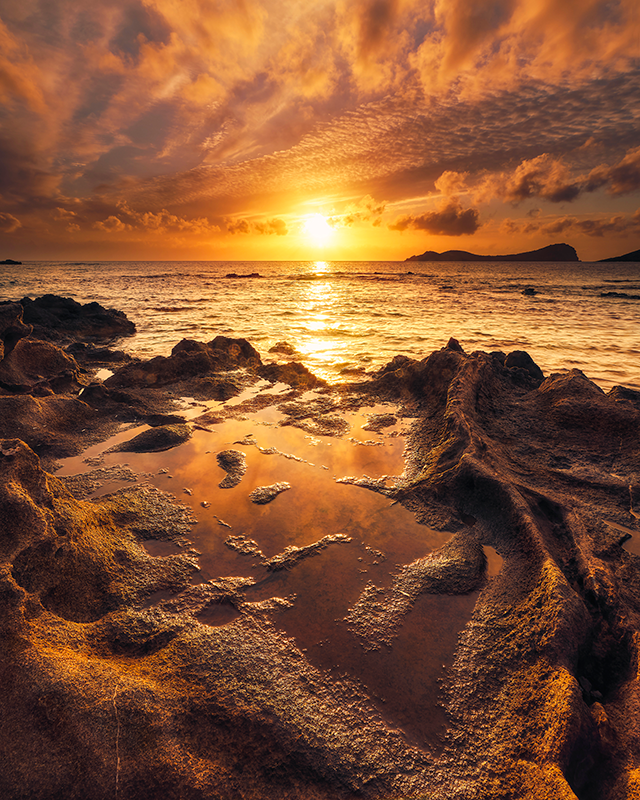 乙烯基地毯浴室云雾夕阳风景 - TenStickers