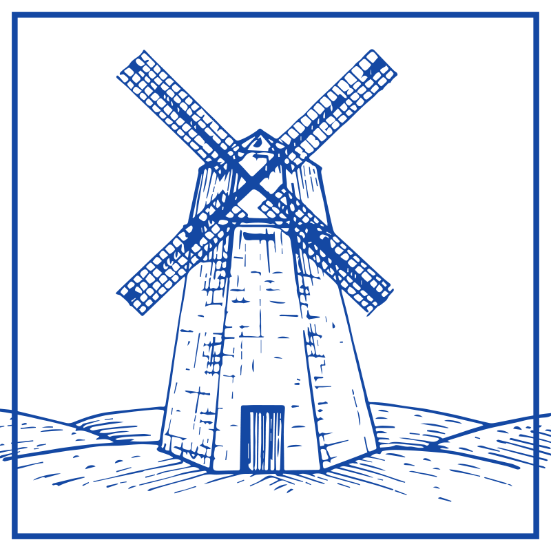 乙烯基厨房地毯 荷兰蓝色风车 - TenStickers