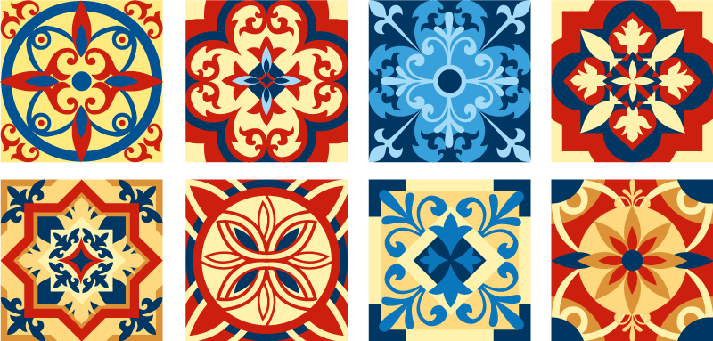 乙烯基厨房地毯与eraldo瓷砖相得益彰 - TenStickers