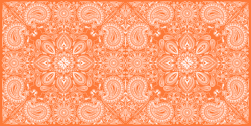 乙烯基厨房地毯佩斯利瓷砖家具 - TenStickers