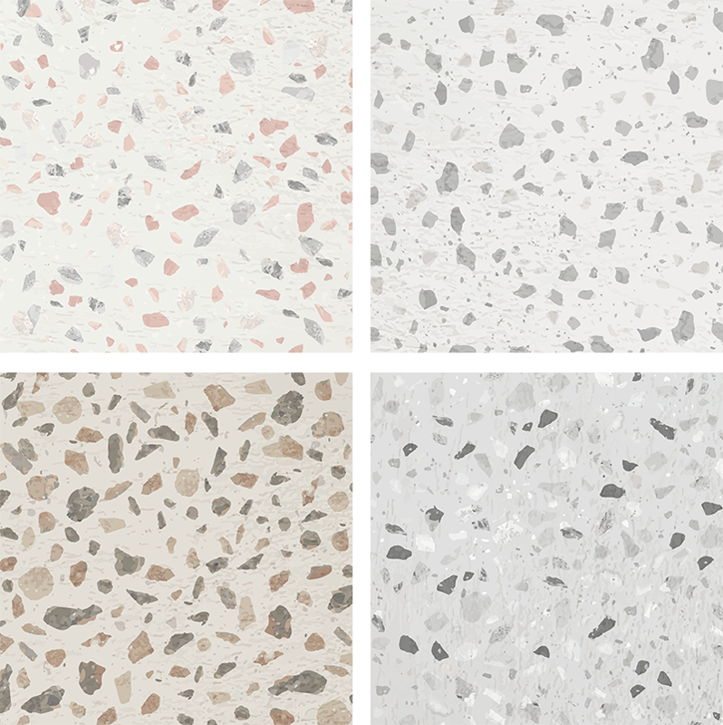 乙烯基厨房地毯，水磨石纹理设计 - TenStickers