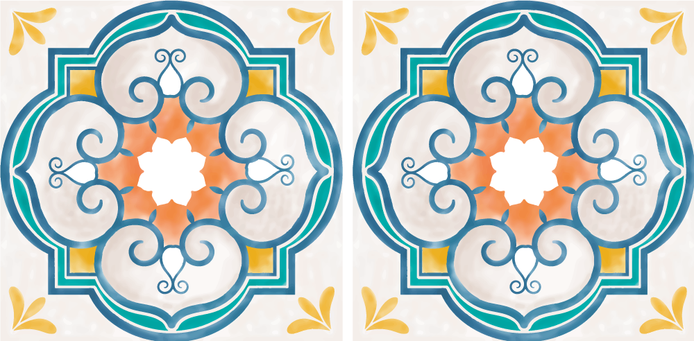 乙烯基厨房地毯与相似水泥形状 - TenStickers