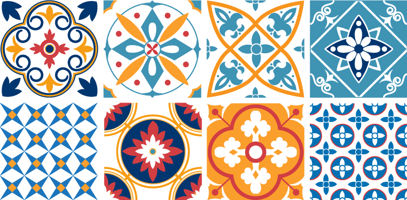 乙烯基厨房地毯 sevrinia水泥瓷砖 - TenStickers