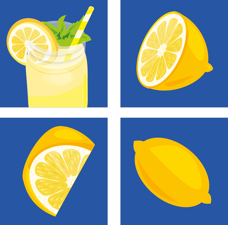 乙烯基厨房地毯柠檬汁瓷砖 - TenStickers