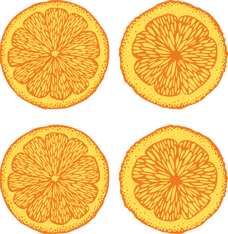 乙烯基厨房地毯橙色手绘图案贴纸包 - TenStickers