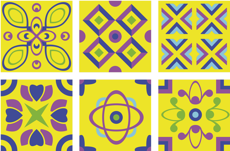 乙烯基厨房地毯呈现迷幻对称美感 - TenStickers