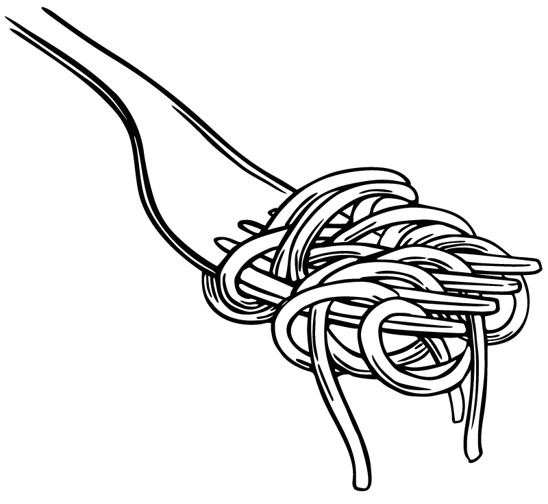 乙烯基厨房地毯意大利面叉雕刻风格 - TenStickers