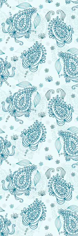 乙烯基厨房地毯花卉佩斯利冰箱 - TenStickers