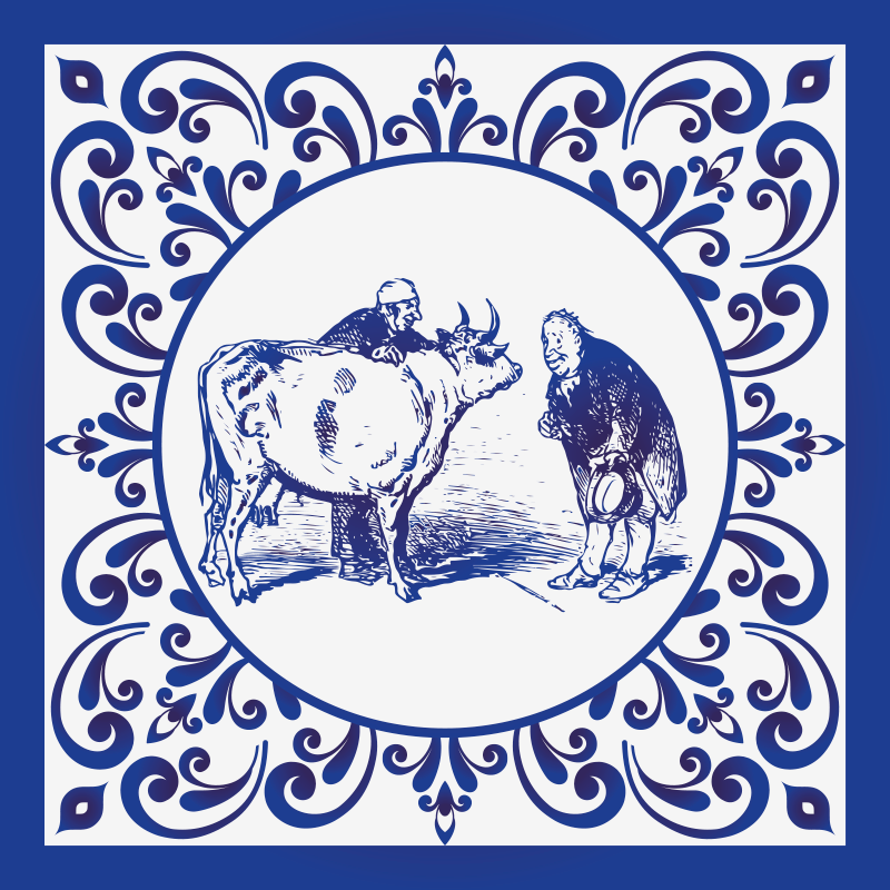 乙烯基厨房地毯适合男士与牛图案 - TenStickers