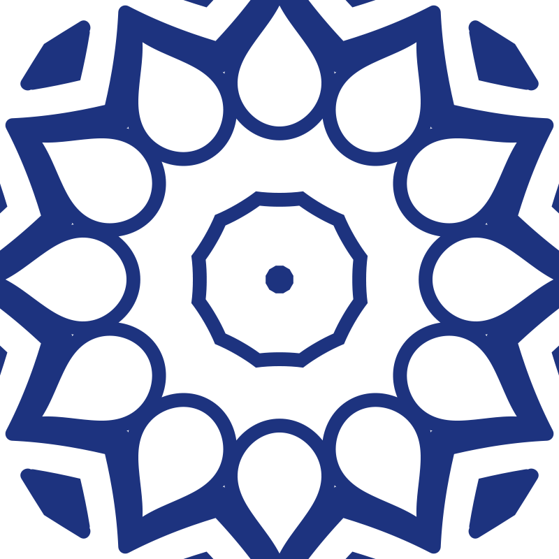 乙烯基厨房地毯 德尔夫特蓝曼陀罗花卉 - TenStickers