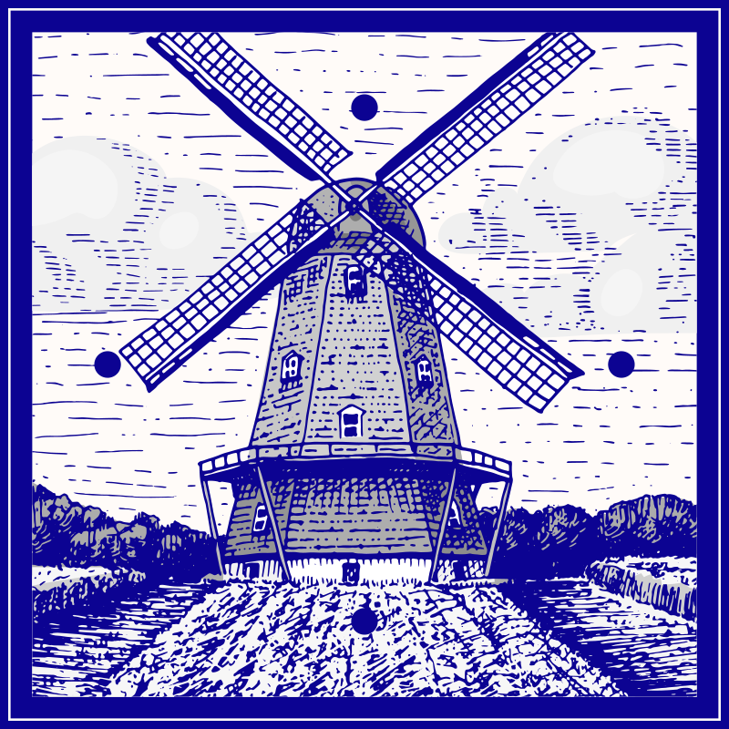 乙烯基厨房地毯德尔夫特蓝 - TenStickers