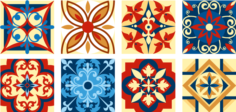 乙烯基厨房地毯与crifitio水泥瓷砖完美结合 - TenStickers