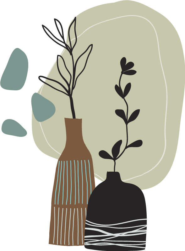 乙烯基厨房地毯与花瓶中的彩色叶子 - TenStickers