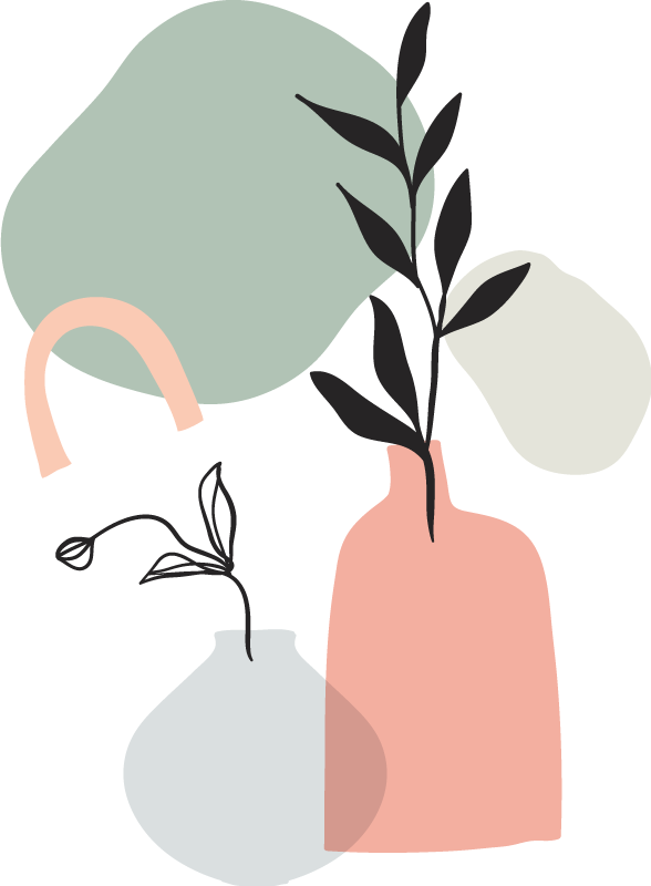 乙烯基厨房地毯简约彩色叶子 - TenStickers